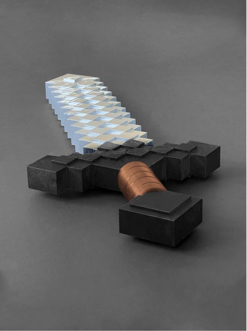 Minecraft sword life size