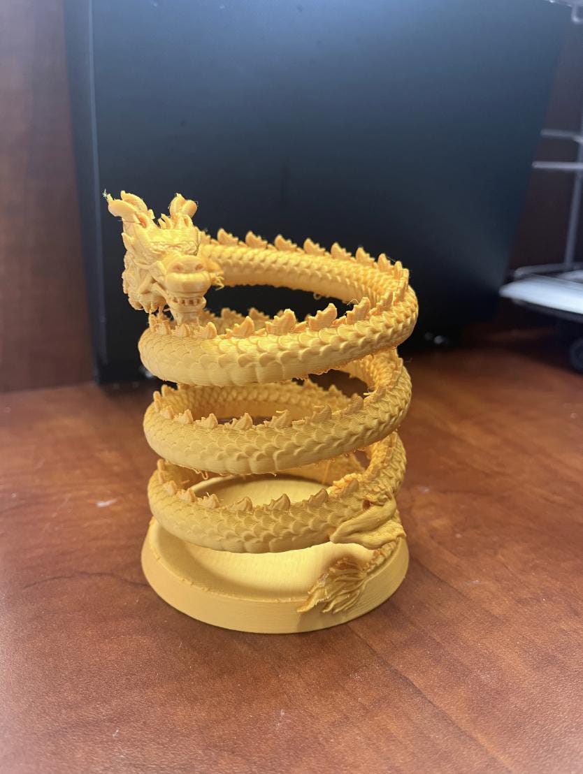 Spiral dragon pencil holder