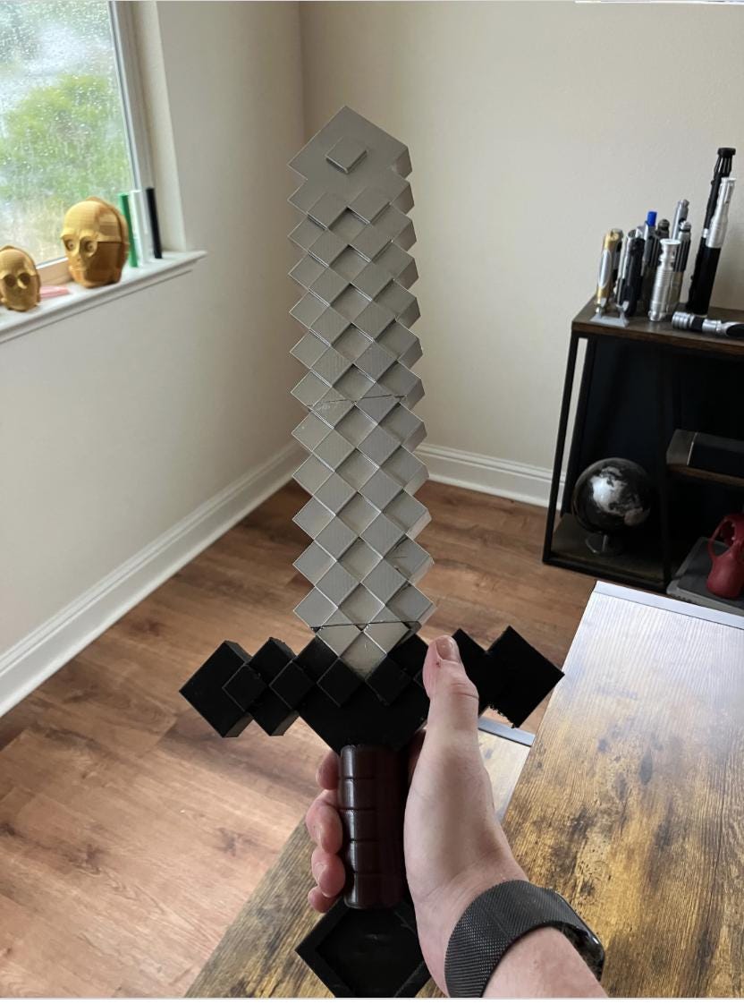 Minecraft sword life size